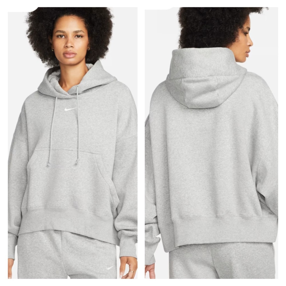 Nike Sportswear Phoenix Fleece Over-Oversized Pullover Hoodie Gray XL